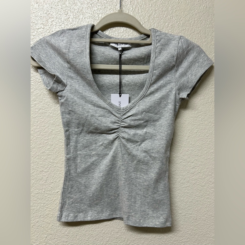 NWT We Wore What Ruched Tee Cotton Jersey